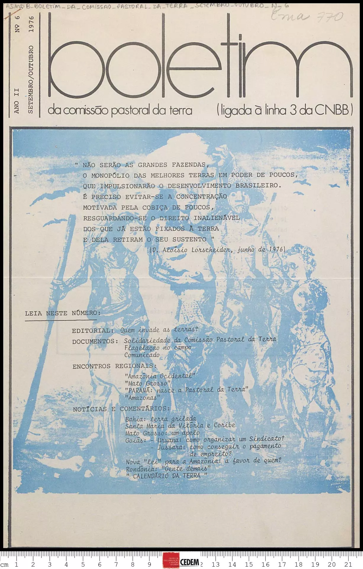 Boletim Pastoral Comissão da Terra - 6 - set. out. 1976