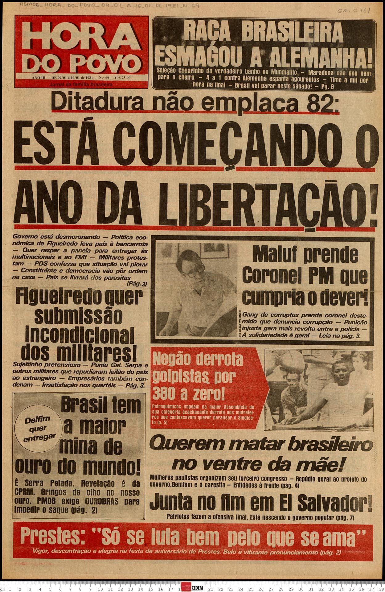 Hora do Povo - 69 - 9 a 16 de jan. 1981