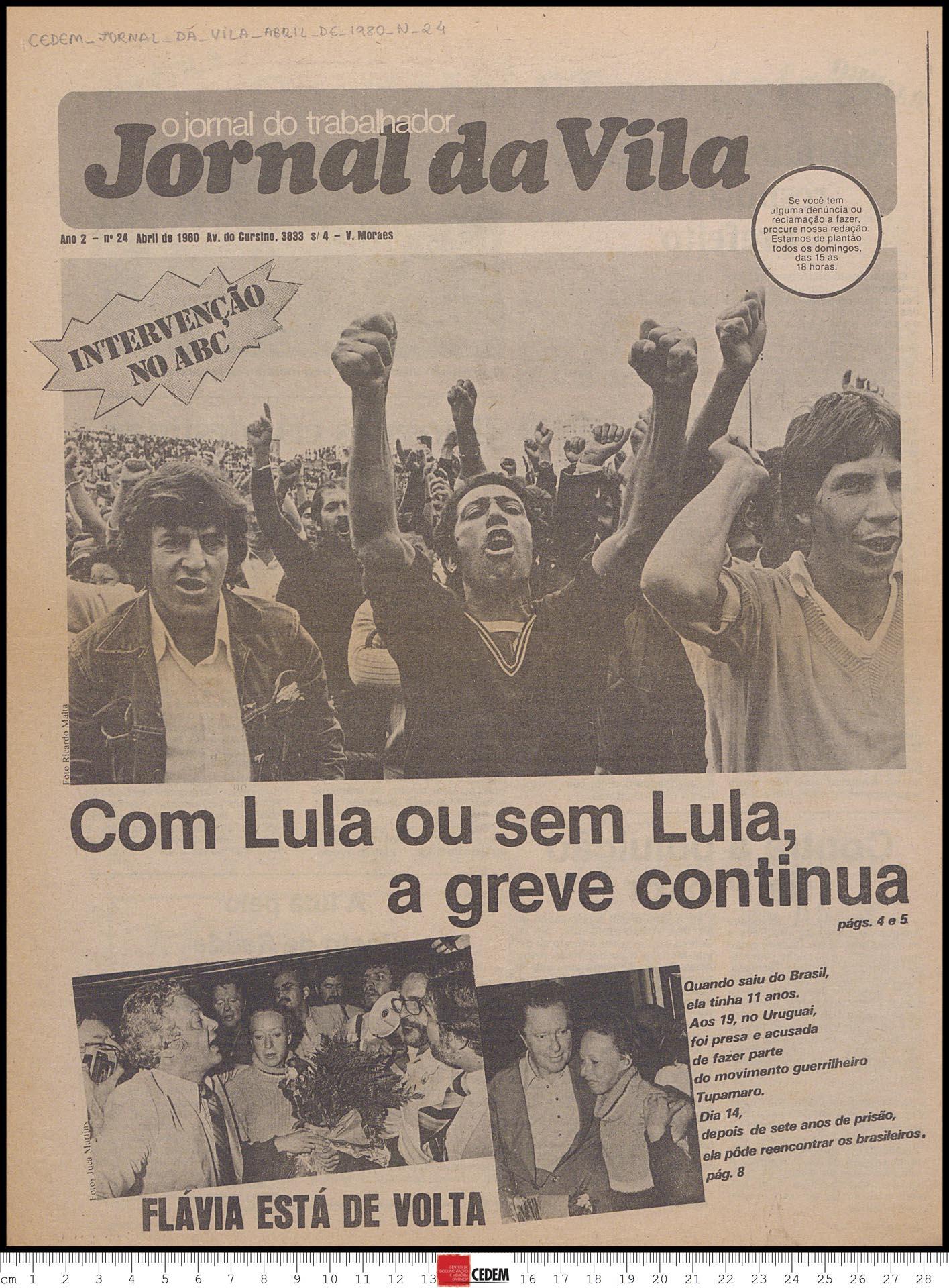 Capa do Jornal da Vila, n.24 - abr. 1980