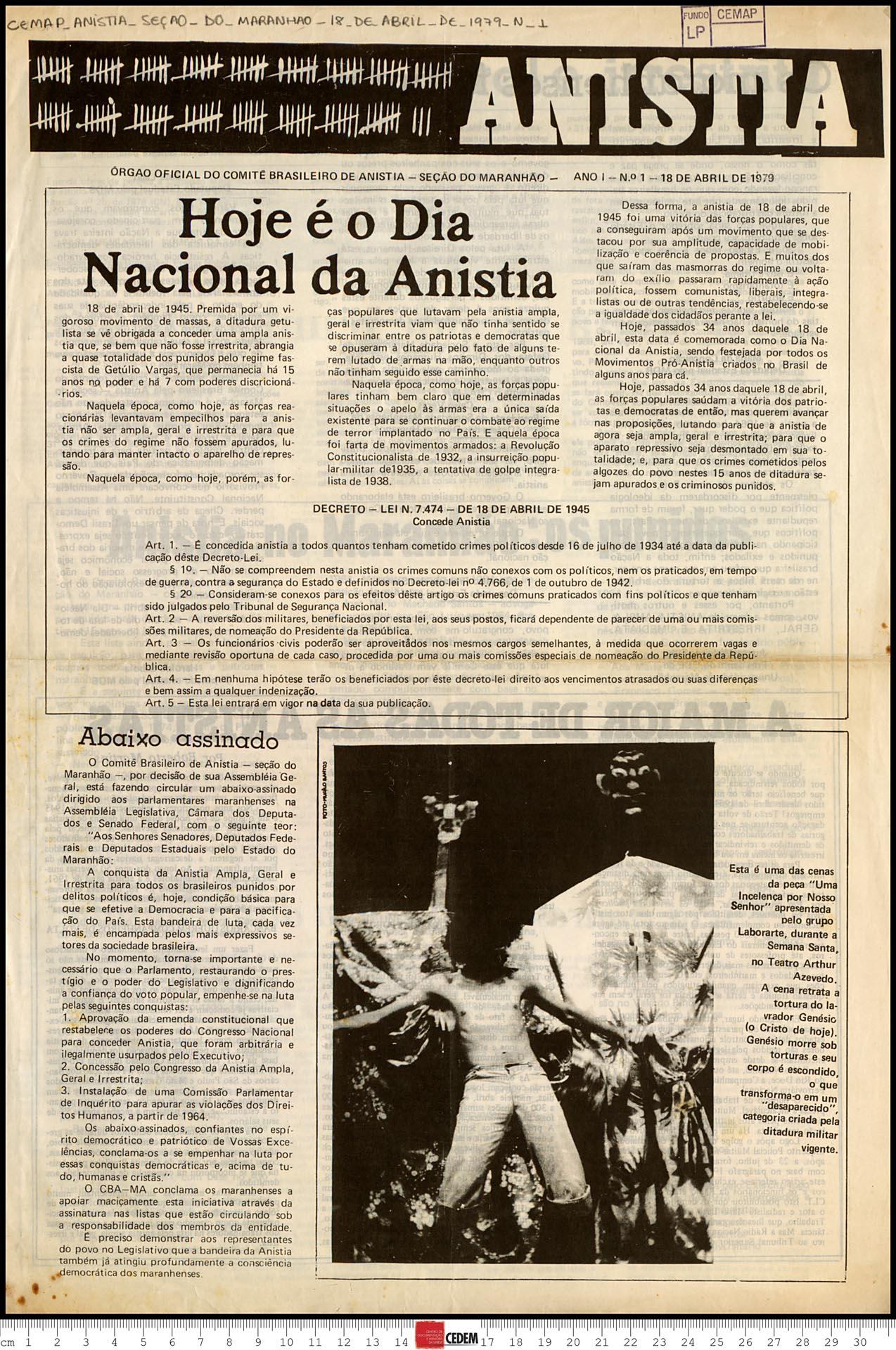 Anistia - Seção Maranhão - 1 - 18 de abr. de 1979