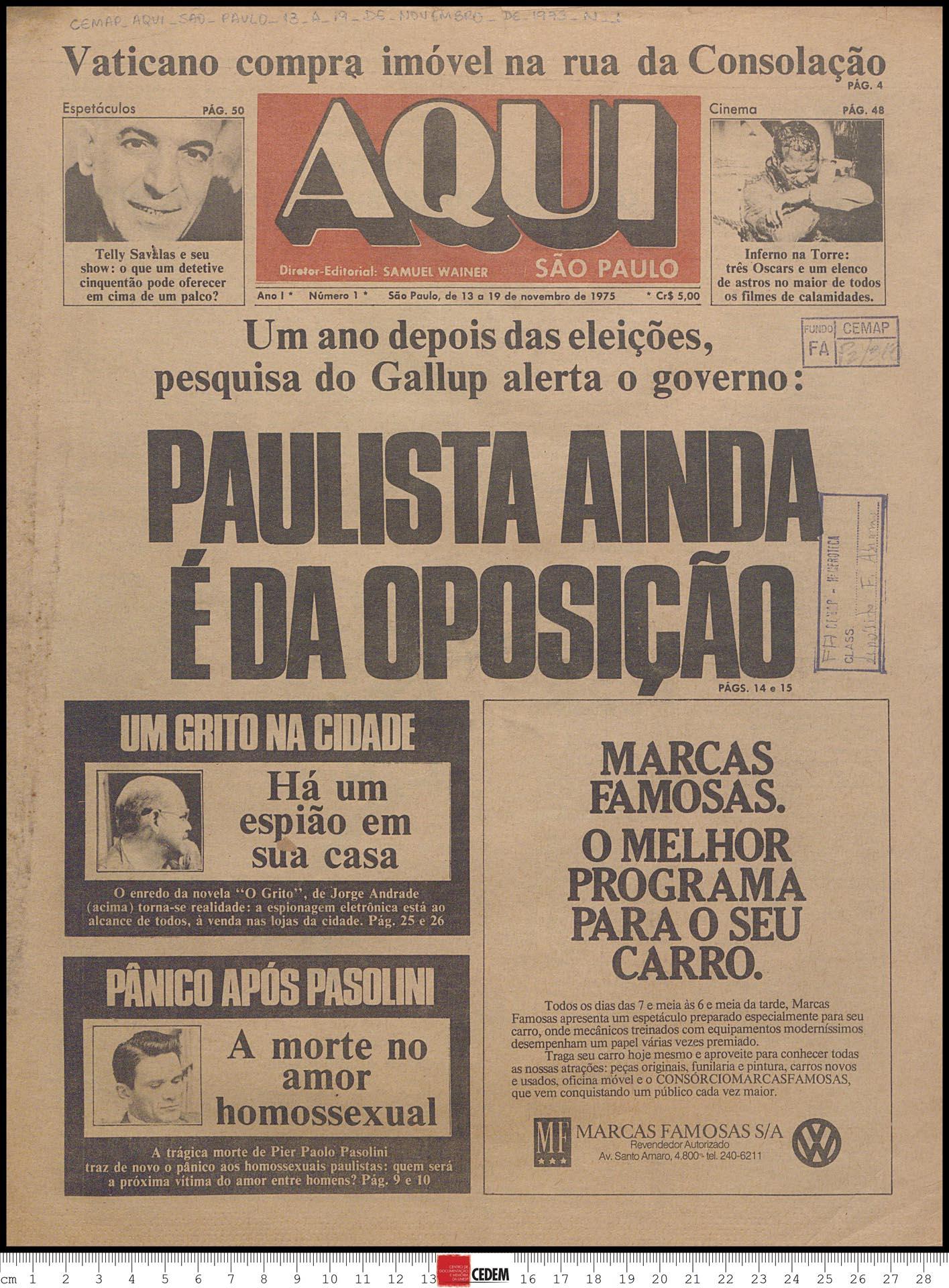 Aqui São Paulo - 13 a 19 de novembro de 1975 n 01