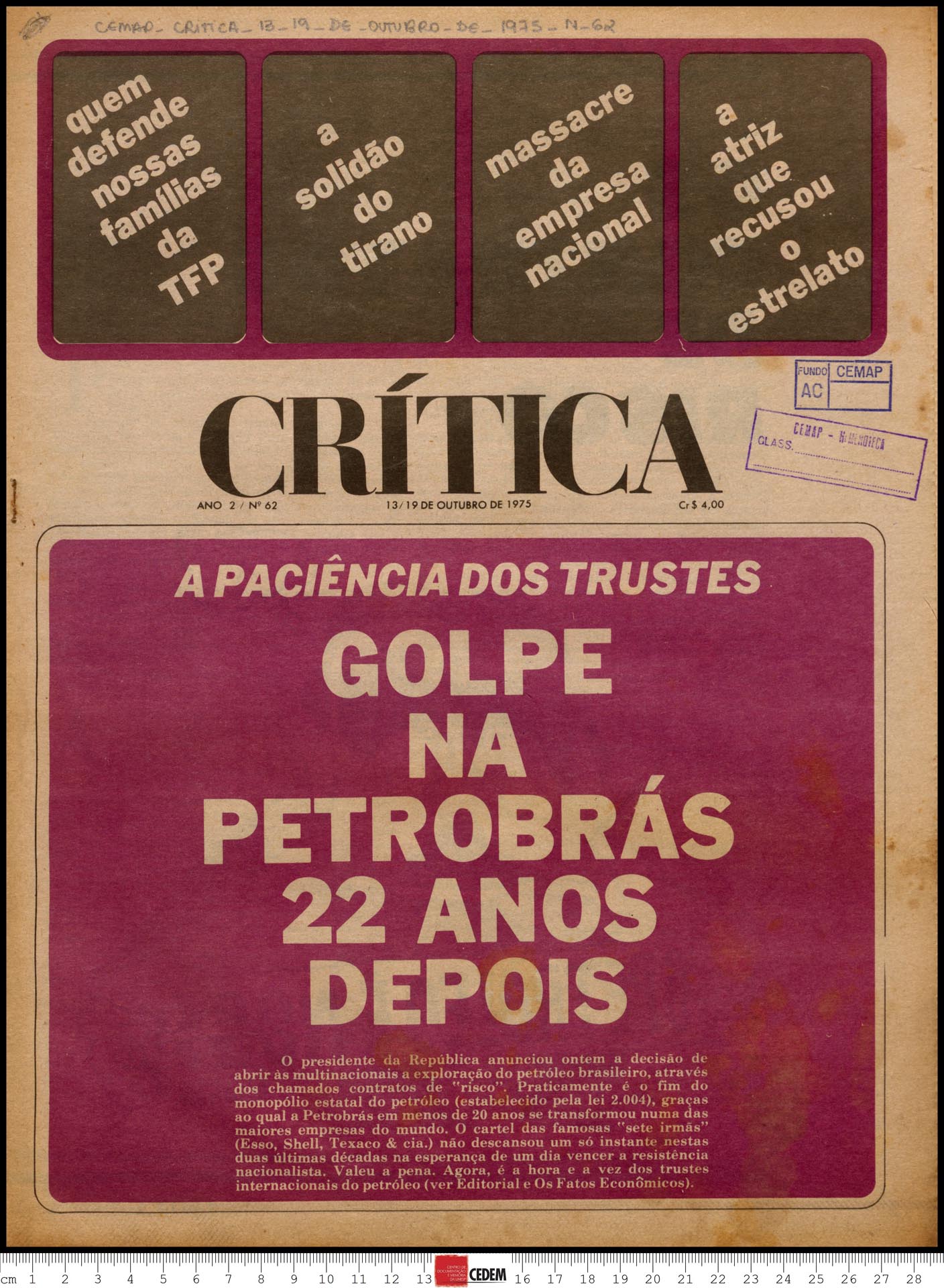 Crítica - 62 - 13 a 19 de out. de 1975