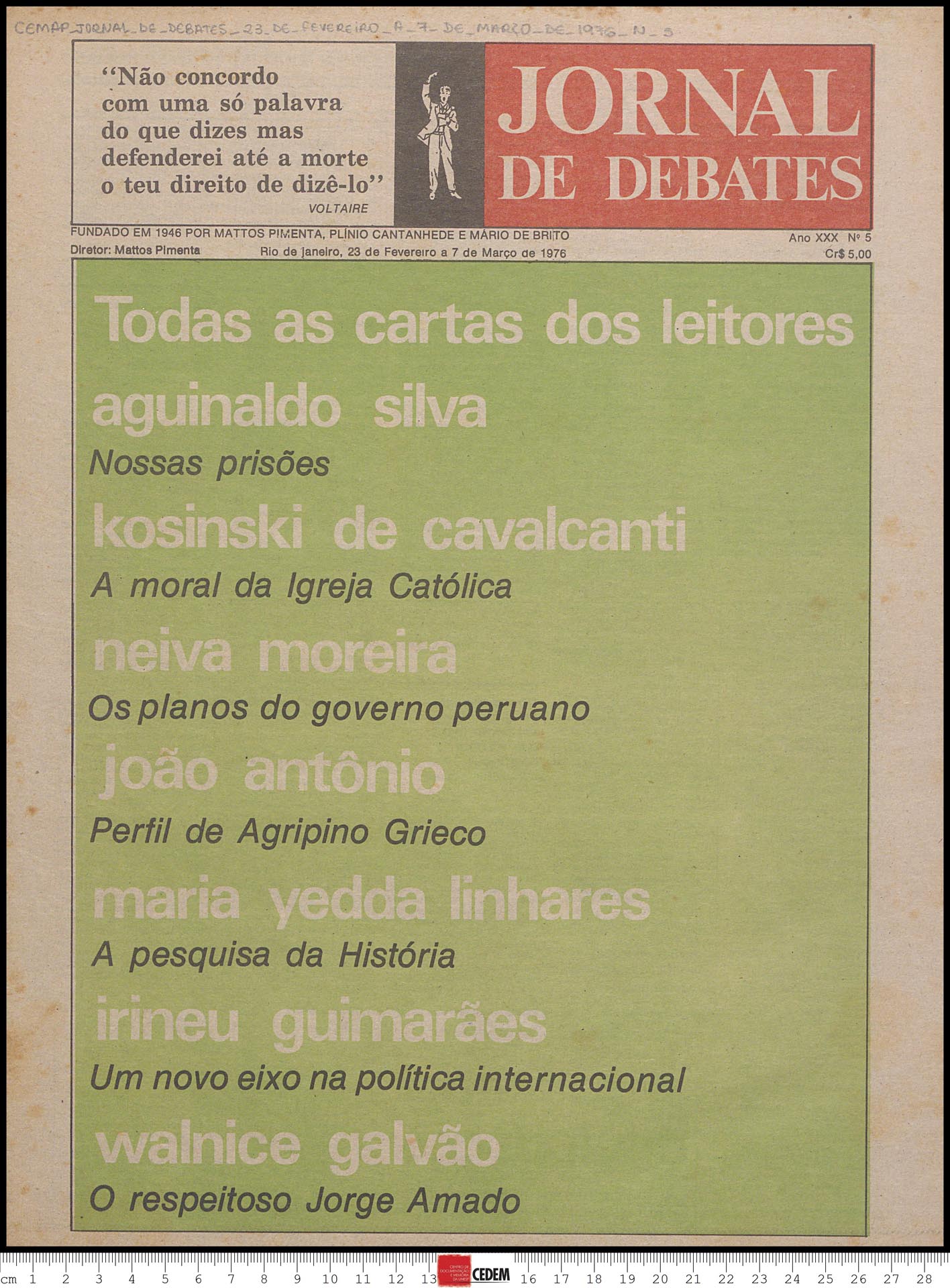 Jornal de debates - 5 - fev. a mar.76
