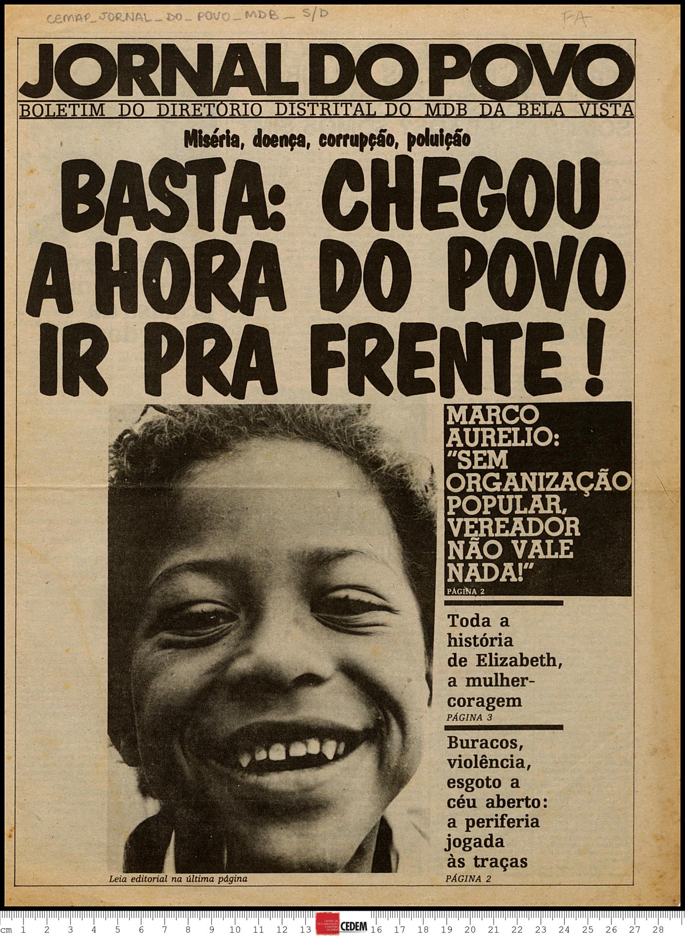 Jornal do Povo - Boletim MDB do Bairro Bela Vista - não consta - entre 1979-1985