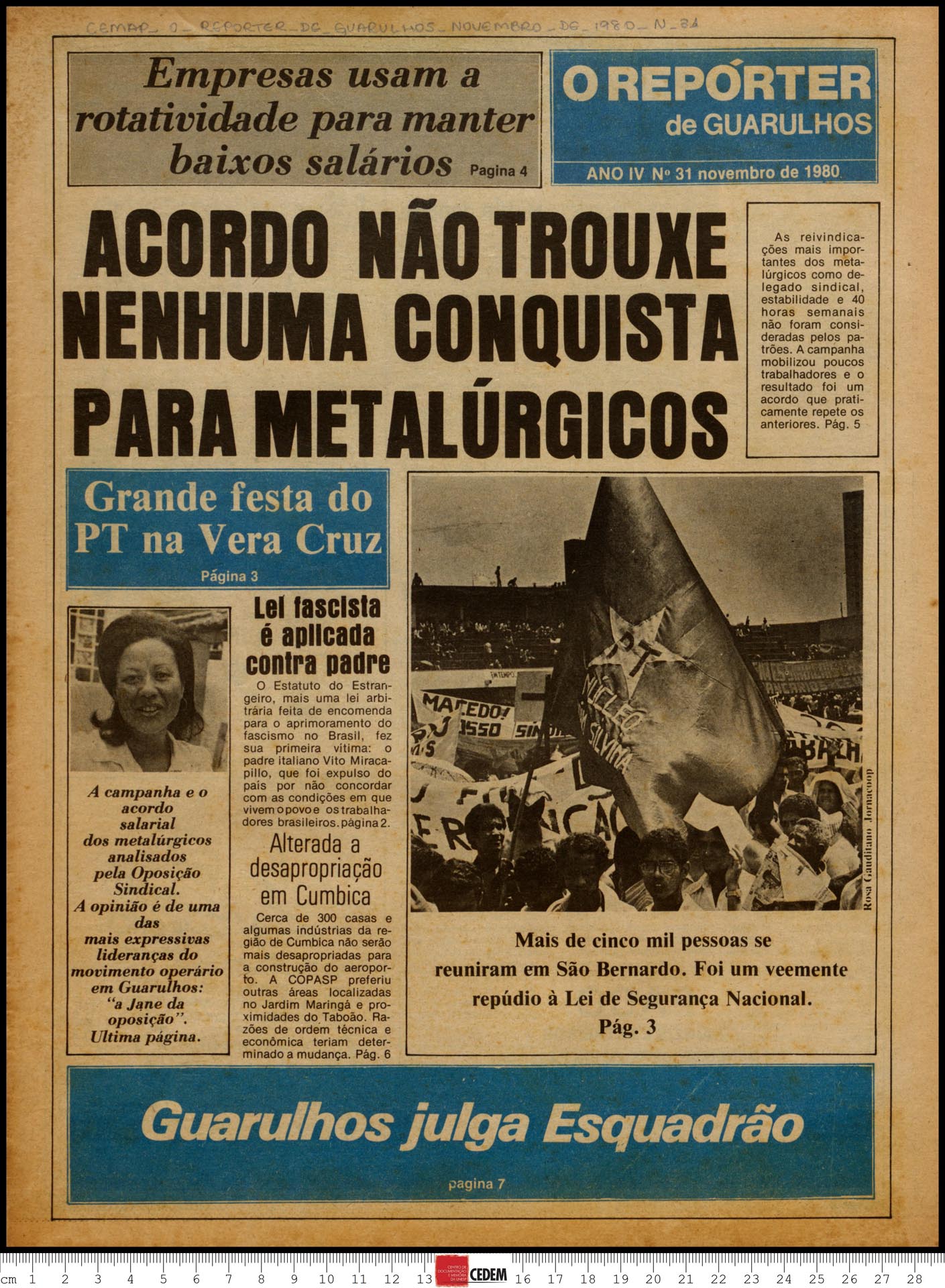 O reportér de Guarulhos - 31 - nov. 1980