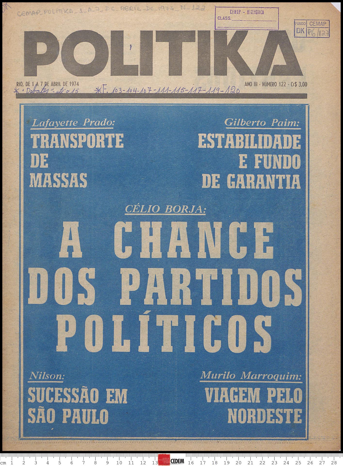Politika - 122 - 1 a 7 de abr. 1974