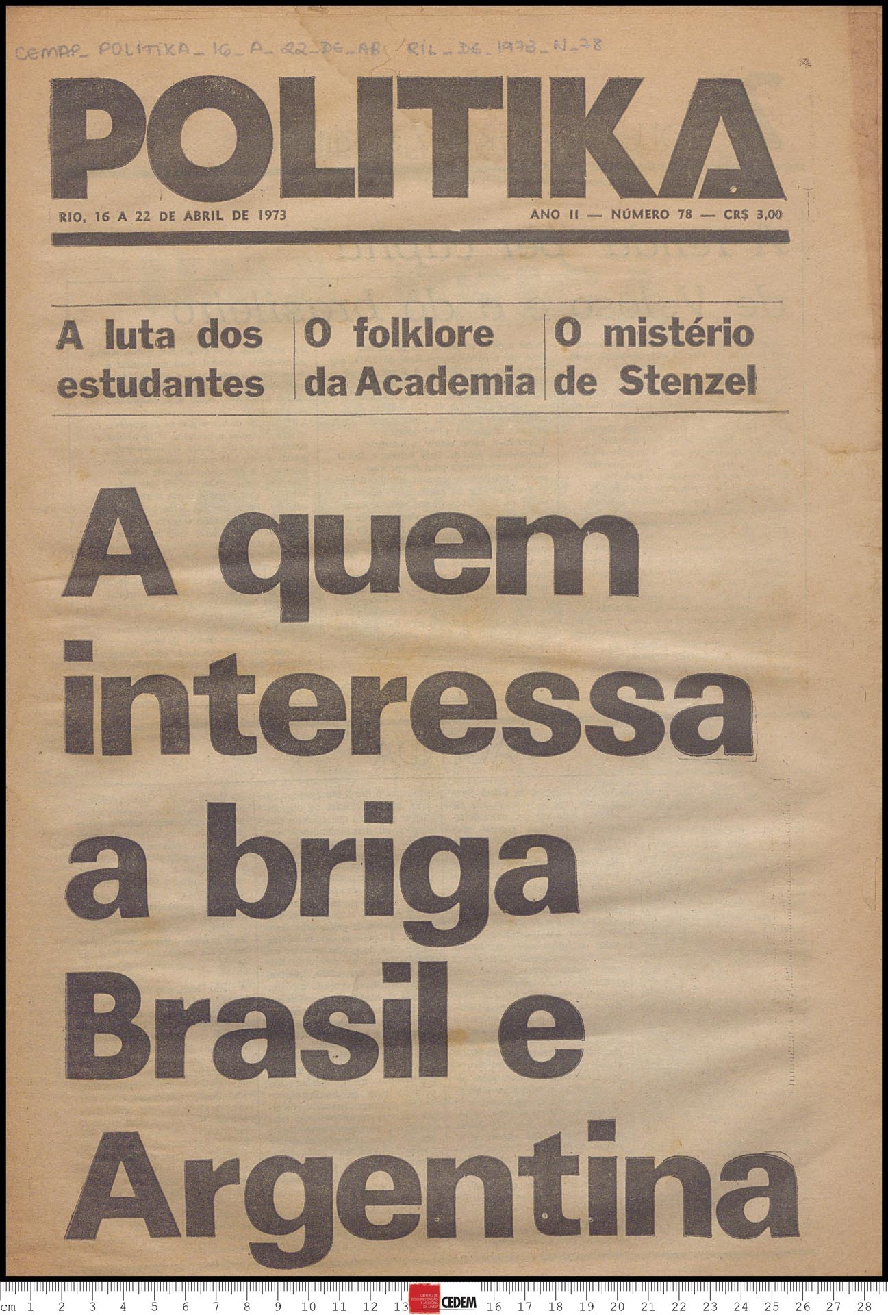 Politika - 78 - 16 a 22 de abr. 1973