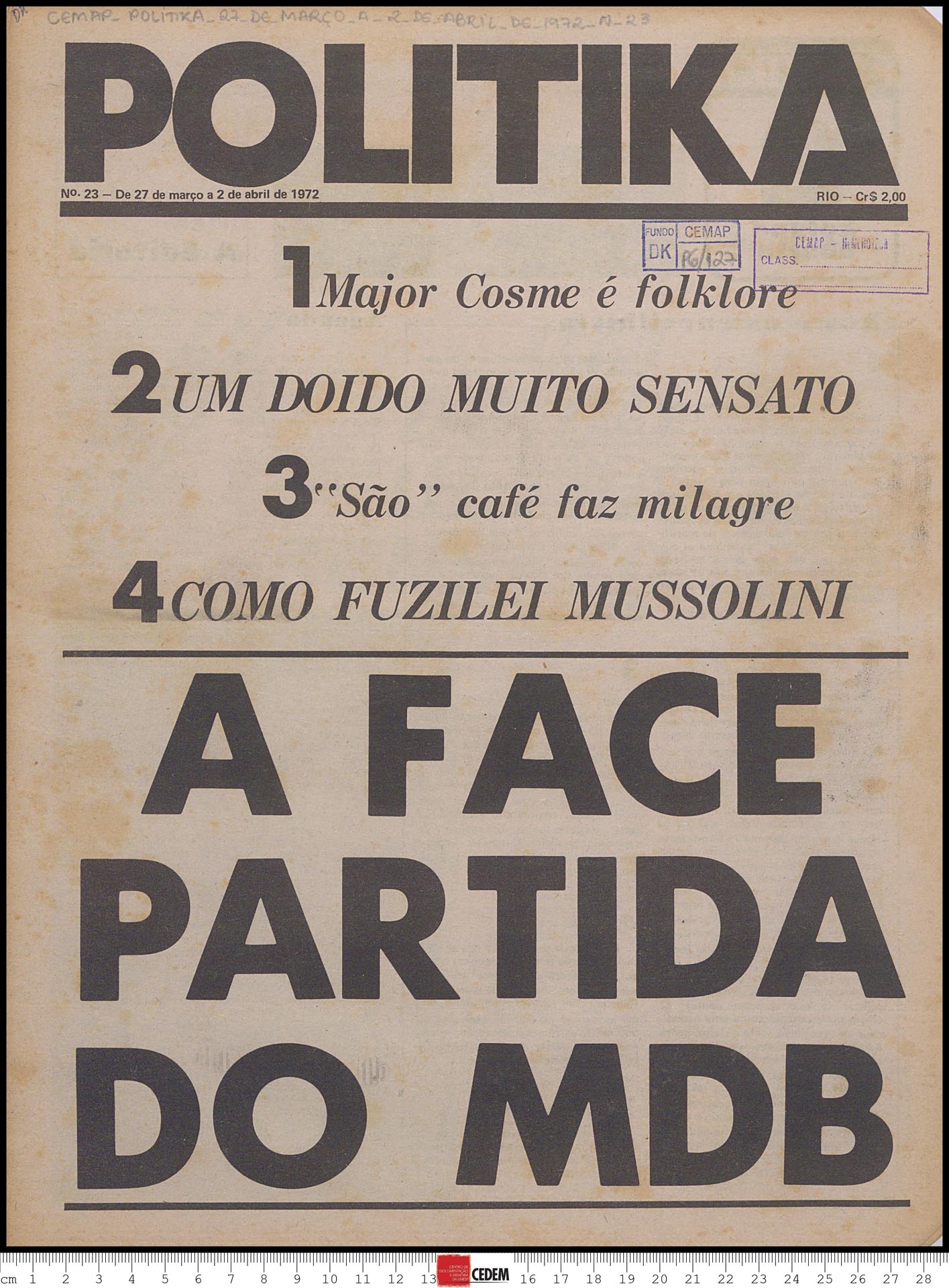 Politika - 23 - 27 de mar. a 2 de abr. 1972