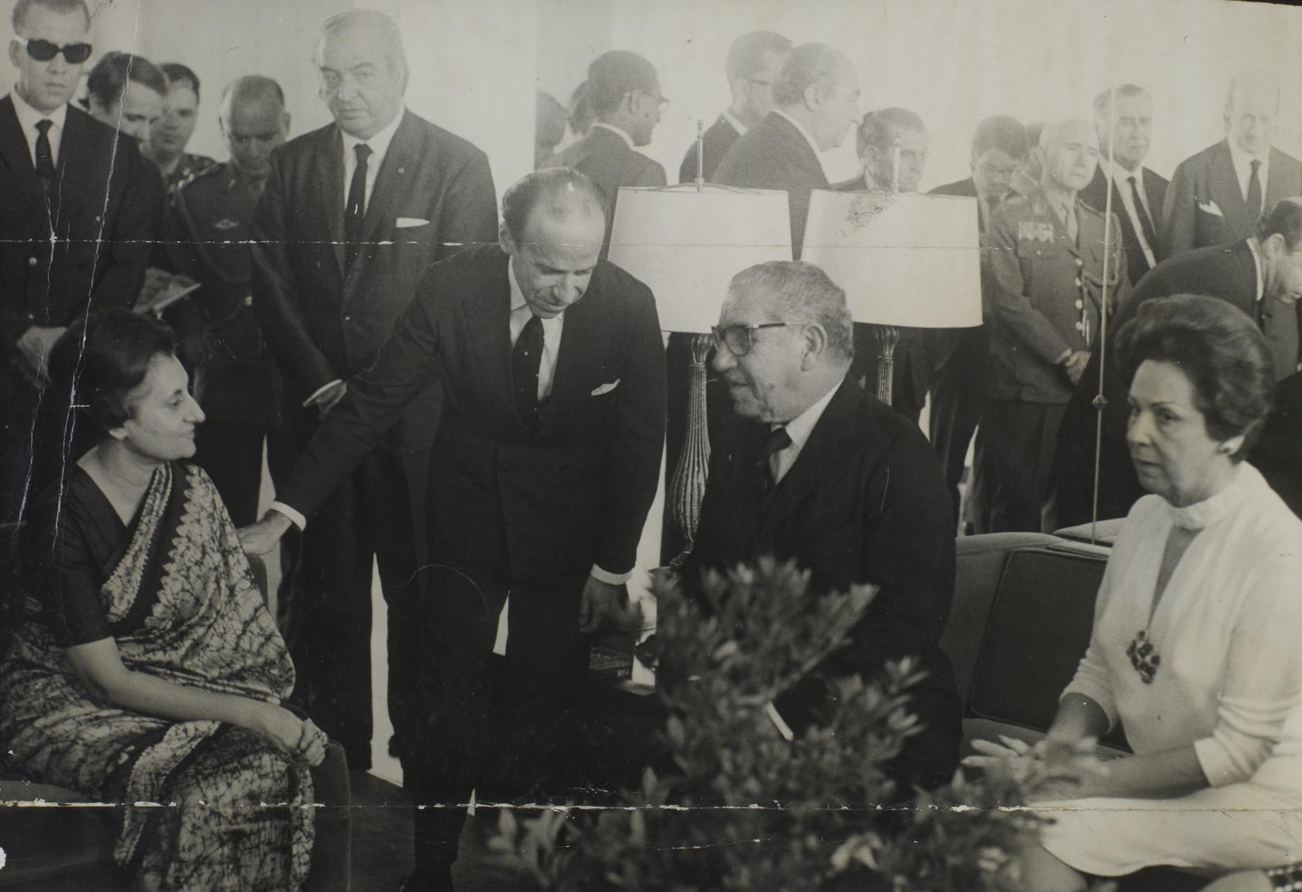 Visita da primeira-ministra da Índia, Indira Gandhi, acompanhada do presidente Costa e Silva.