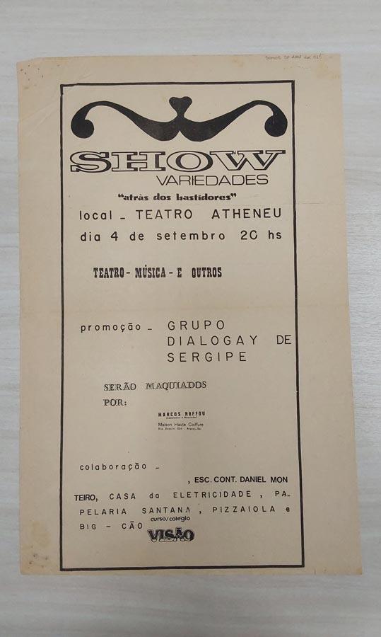 Show de variedades organizado pelo grupo Dialogay de Sergipe, fundada em 1981. Acervo Arquivo Edgard Leurenroth/Unicamp.