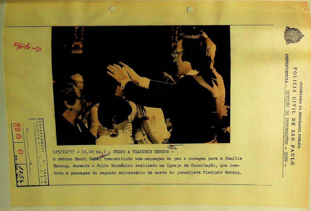 Dossiê sobre Henry Sobel no DEOPS-SP. Fonte_ Fundo Pessoal Henry Sobel, Museu Judaico de São Paulo. FP0016-CX64_0001 (13)